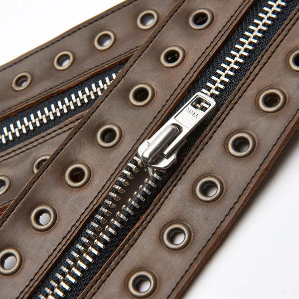 Solovair Gaucho Crazy Horse 8 Eye Derby Boot & Zip Guard