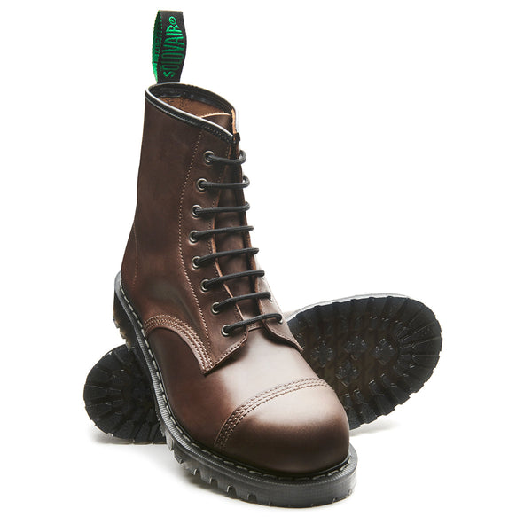 Solovair Gaucho Crazy Horse 8 Eye Steel Toe Derby Boot
