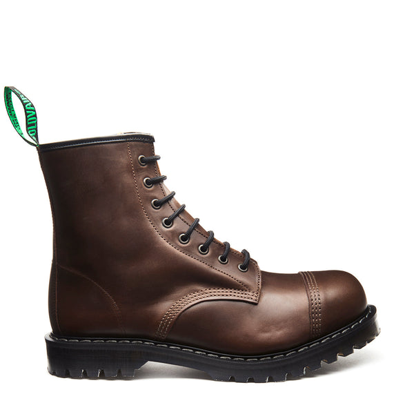 solovair Gaucho Crazy Horse 8 Eye Steel Toe Derby Boot