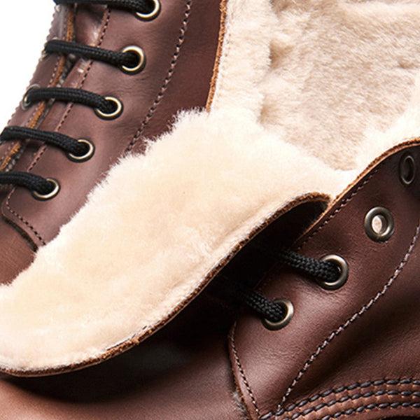 Solovair Gaucho Crazy Horse Shearling Lined 6 Eye Astronaut Boot
