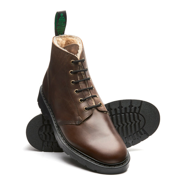 Solovair Gaucho Crazy Horse Shearling Lined 6 Eye Astronaut Boot