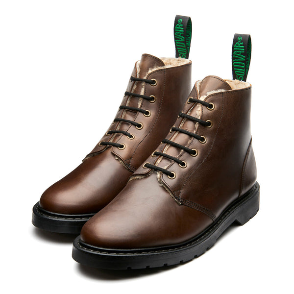 Solovair Gaucho Crazy Horse Shearling Lined 6 Eye Astronaut Boot