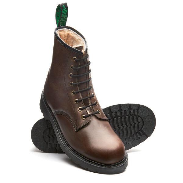 Solovair Gaucho Crazy Horse Shearling Lined 8 Eye Derby Boot