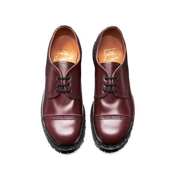 Solovair Oxblood Hi-Shine Steel Toe Capped Gibson Shoe