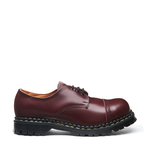solovair Oxblood Hi-Shine Steel Toe Capped Gibson Shoe