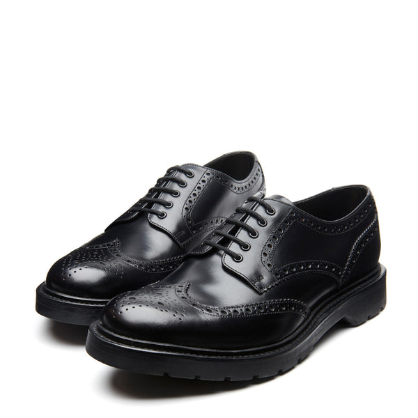Solovair Black Calf 5 Eye Gibson Brogue Shoe