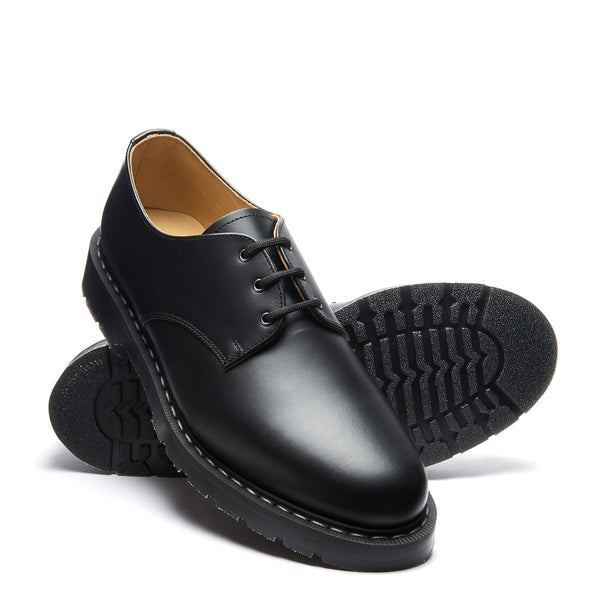 Solovair Black Fine Grain 3 Eye Gibson Shoe