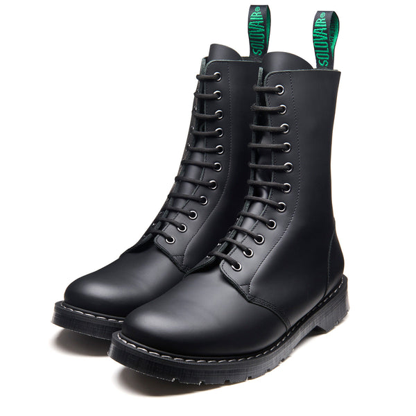 Solovair Black Greasy 11 Eye Astronaut Boot