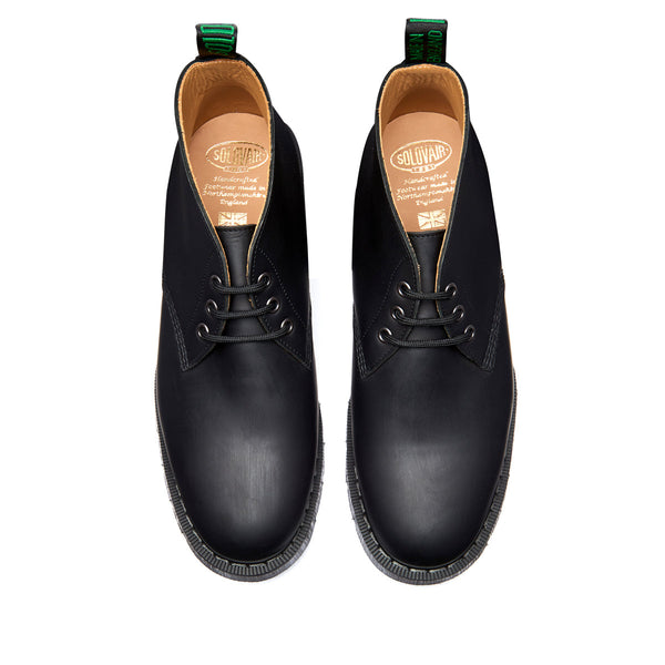 Solovair Black Greasy 3 Eye Chukka Boot
