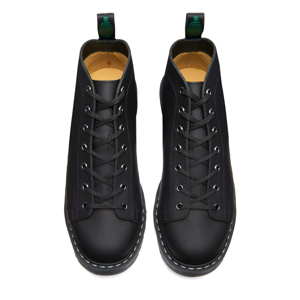 Solovair Black Greasy 7 Eye Monkey Boot