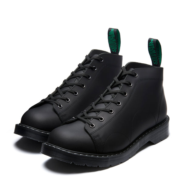 Solovair Black Greasy 7 Eye Monkey Boot