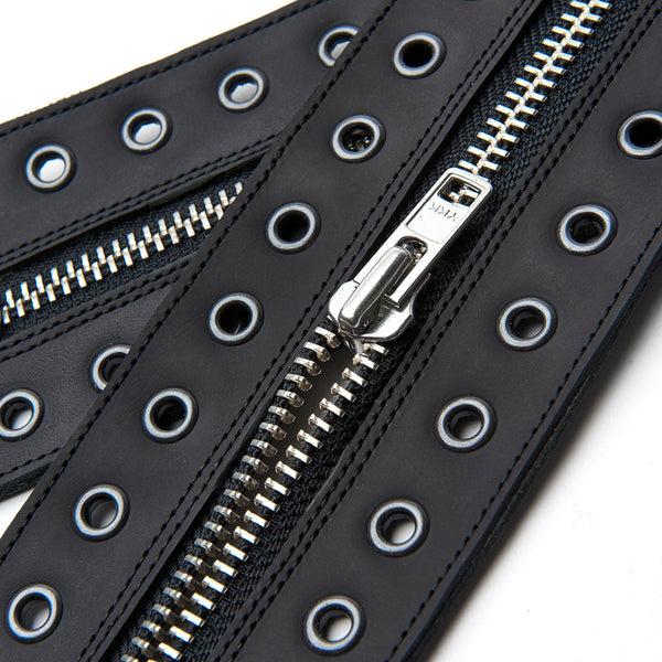 Solovair Black Greasy 8 Eye Derby Boot & Zip Guard