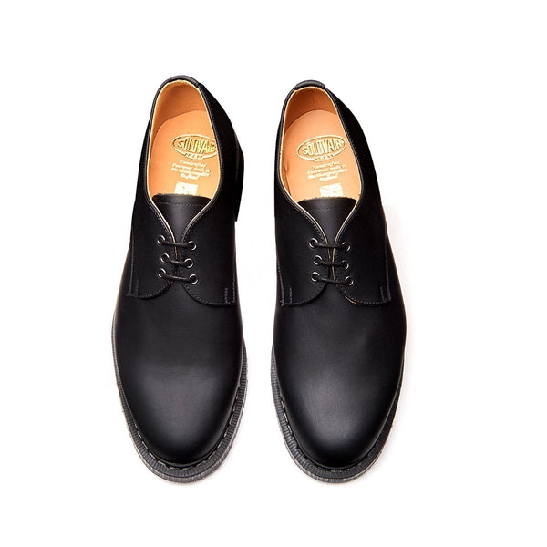 Solovair Black Greasy Gibson Shoe
