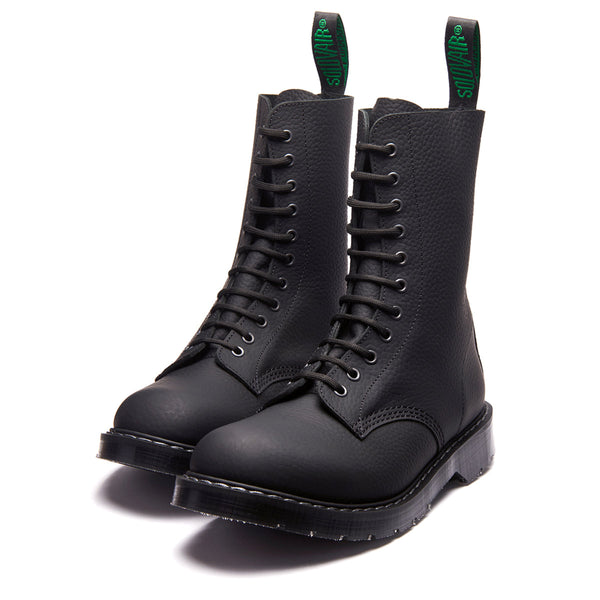Solovair Black Greasy Grain 11 Eye Derby Boot