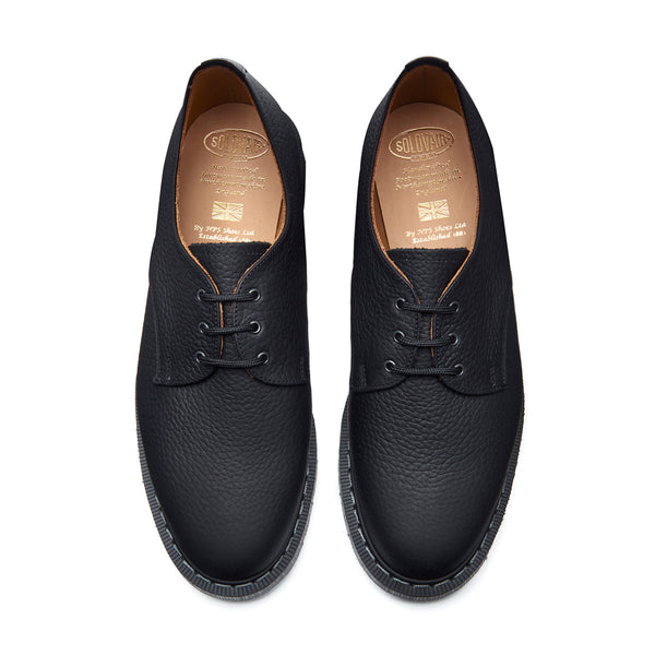 Solovair Black Greasy Grain Gibson Shoe