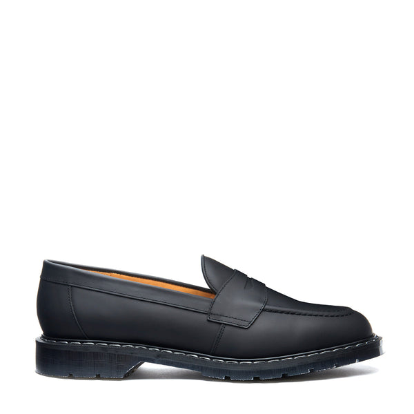 solovair Black Greasy Penny Loafer