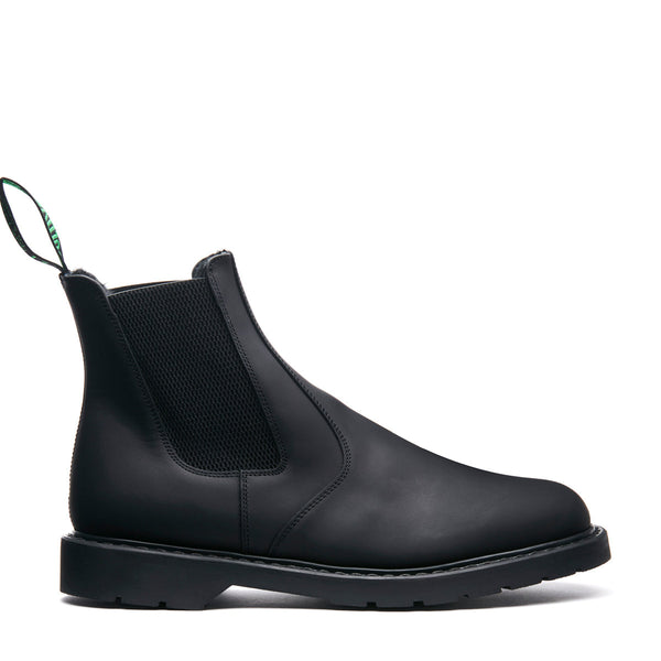 solovair Black Greasy Shearling Lined Dealer Boot