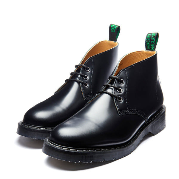 Solovair Black Hi-Shine 3 Eye Chukka Boot