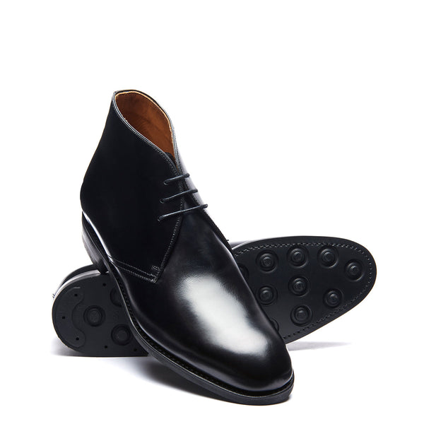 Solovair Black Hi-Shine 3 Eye Chukka Boot