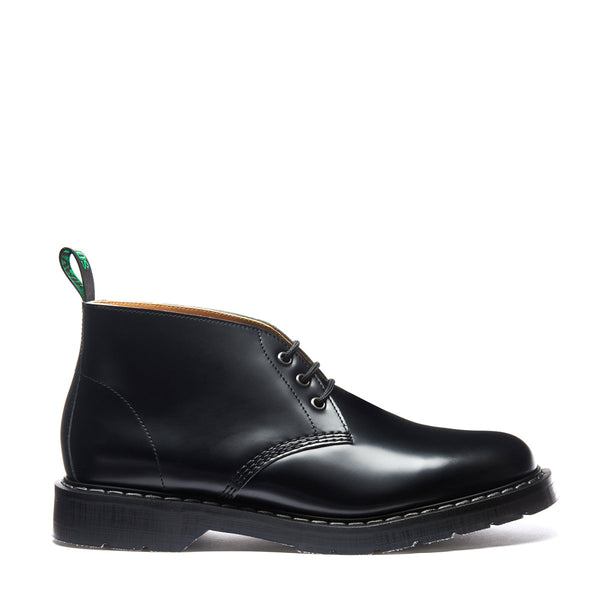 solovair Black Hi-Shine 3 Eye Chukka Boot