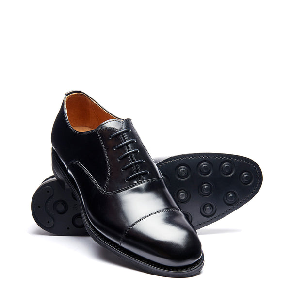 Solovair Black Hi-Shine 5 Eye Oxford Shoe