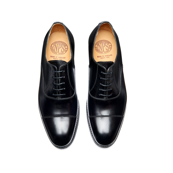 Solovair Black Hi-Shine 5 Eye Oxford Shoe