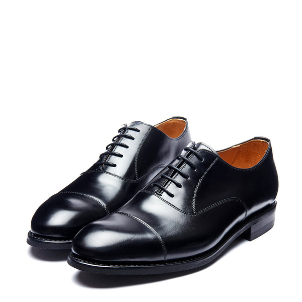 Solovair Black Hi-Shine 5 Eye Oxford Shoe