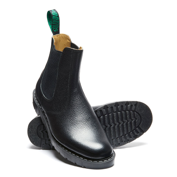 Solovair Black Hi-Shine Grain Dealer Boot