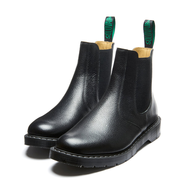 Solovair Black Hi-Shine Grain Dealer Boot