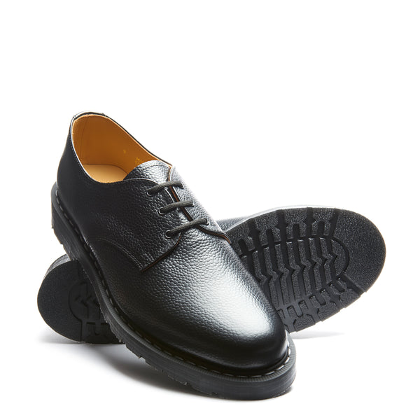 Solovair Black Hi-Shine Grain Gibson Shoe