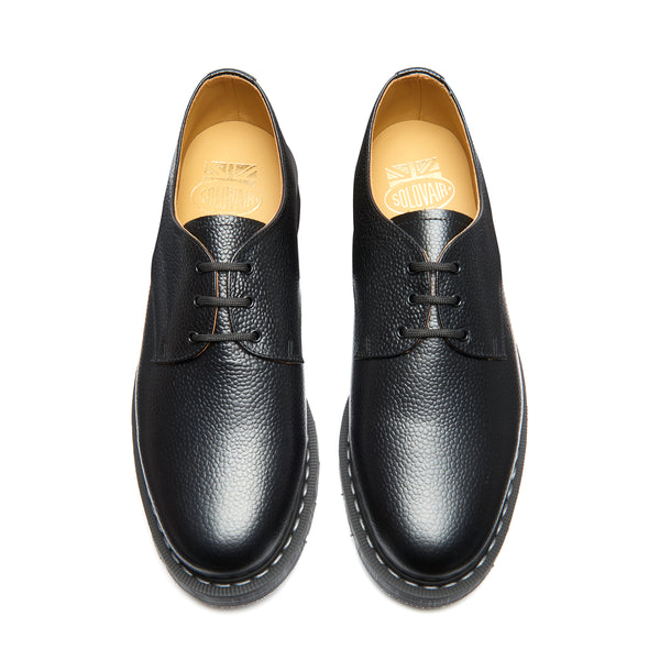 Solovair Black Hi-Shine Grain Gibson Shoe