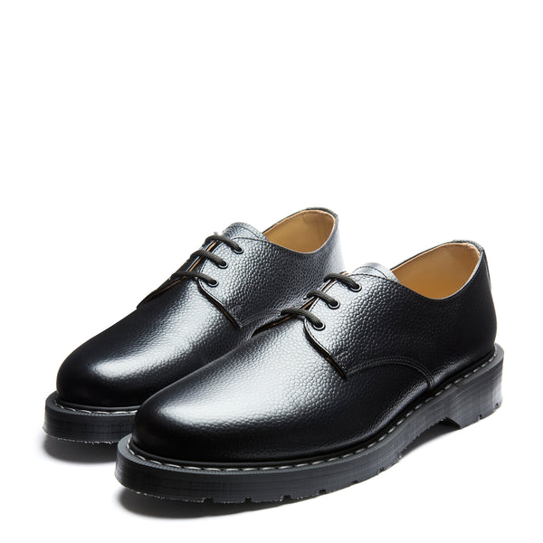 Solovair Black Hi-Shine Grain Gibson Shoe