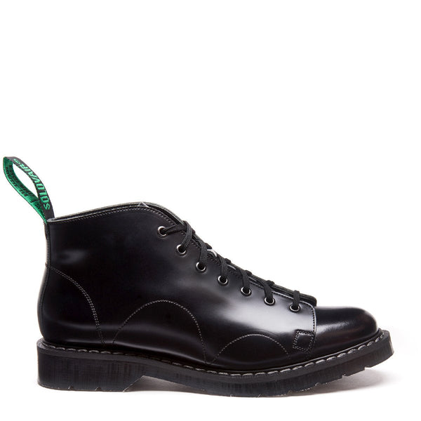 solovair Black Hi-Shine Monkey Boot