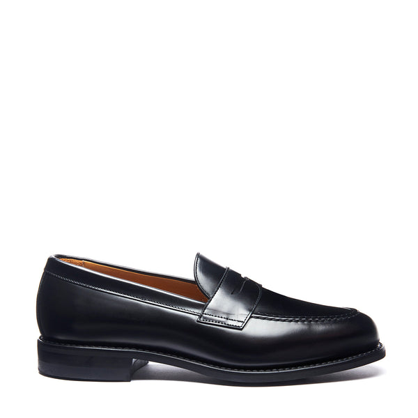 solovair Black Hi Shine Penny Loafer