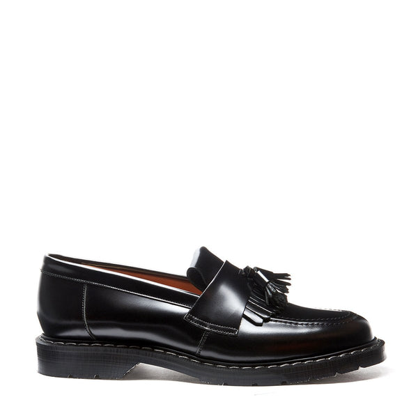 solovair Black Hi-Shine Tassel Loafer