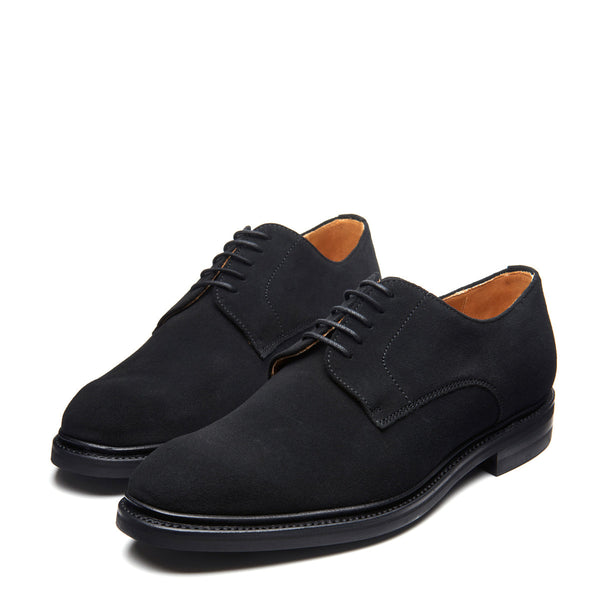 Solovair Black Suede 5 Eye Derby Shoe