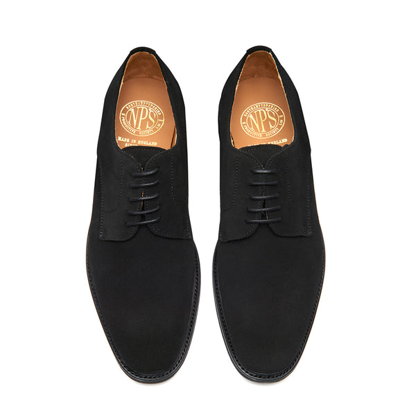 Solovair Black Suede 5 Eye Derby Shoe