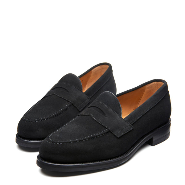 Solovair Black Suede Penny Loafer