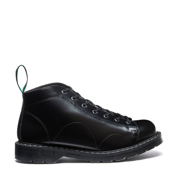 solovair Black Vegan Hi-Shine 7 Eye Monkey Boot