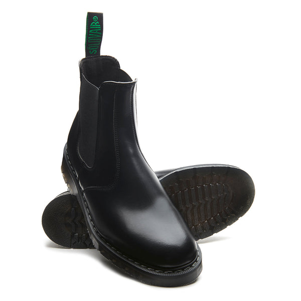 Solovair Black Vegan Hi-Shine Dealer Boot