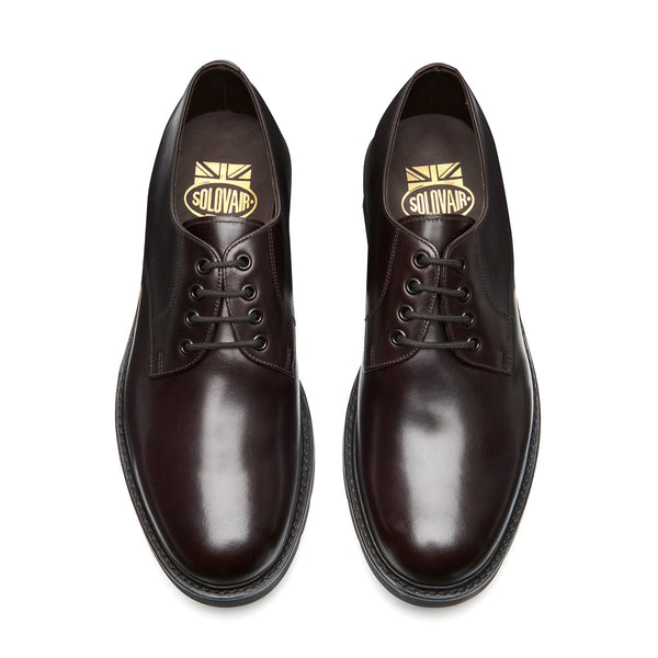 Solovair Brown Calf 4 Eye Plain Toe Gibson Shoe