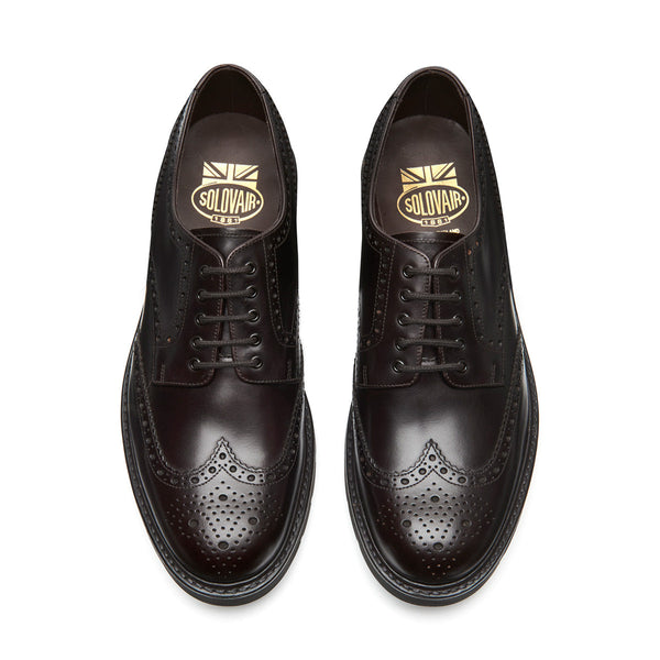 Solovair Brown Calf 5 Eye Gibson Brogue Shoe