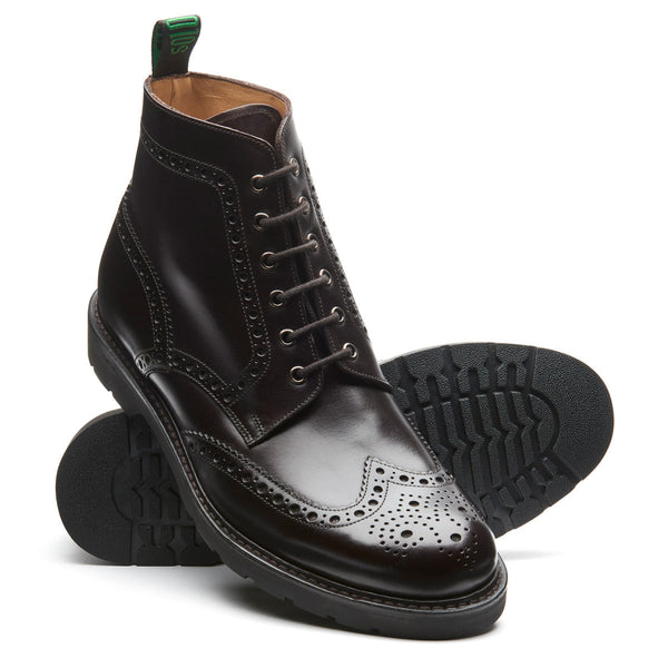 Solovair Brown Calf 6 Eye Derby Brogue Boot