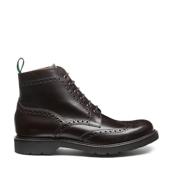 solovair Brown Calf 6 Eye Derby Brogue Boot