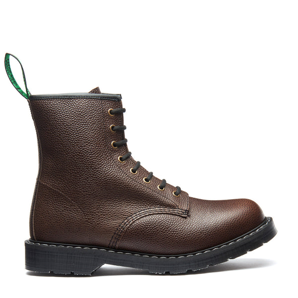 solovair Brown Country Calf Grain 8 Eye Derby Boot