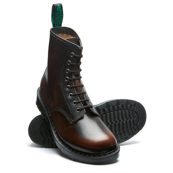 Solovair Brown Grain 8 Eye Derby Boot