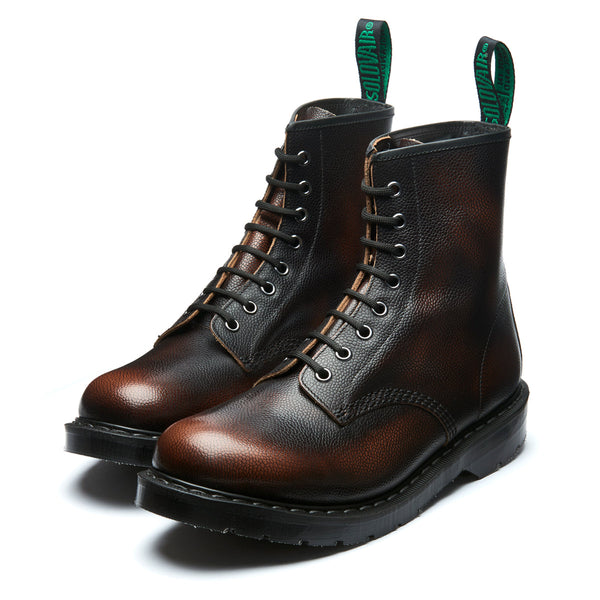 Solovair Brown Grain 8 Eye Derby Boot
