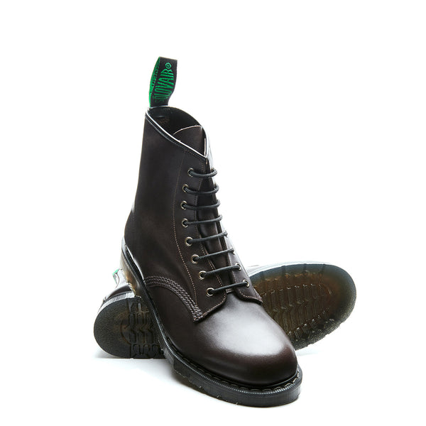 Solovair Brown Greasy 8 Eye Derby Boot