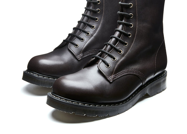 Solovair Brown Greasy 8 Eye Derby Boot