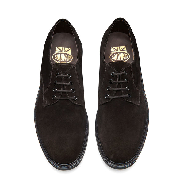 Solovair Brown Suede 4 Eye Plain Toe Gibson Shoe